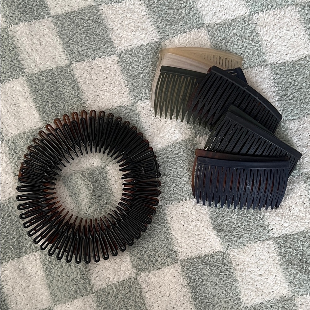 NWOT Plastic Side Hair Combs and Full CirCle Headband Combs bundle